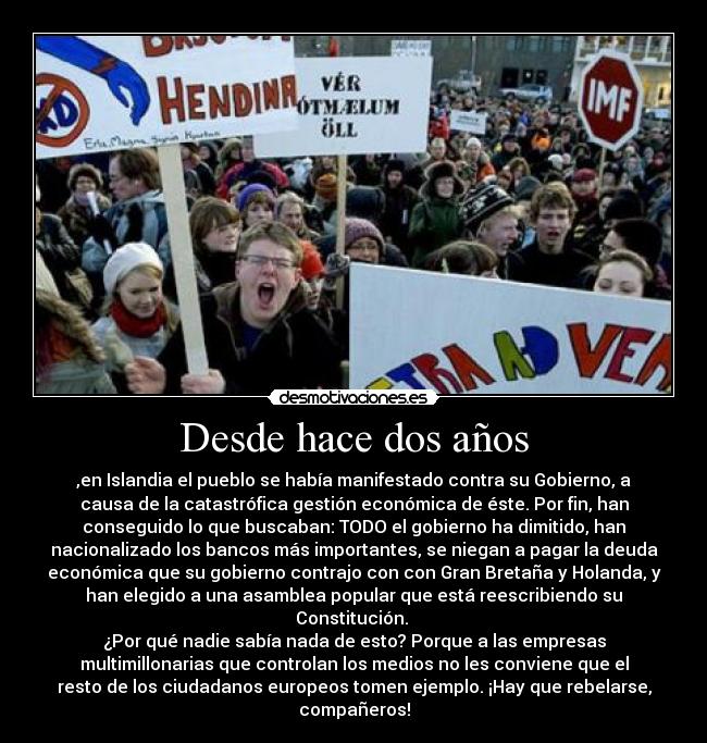 Desde hace dos años -