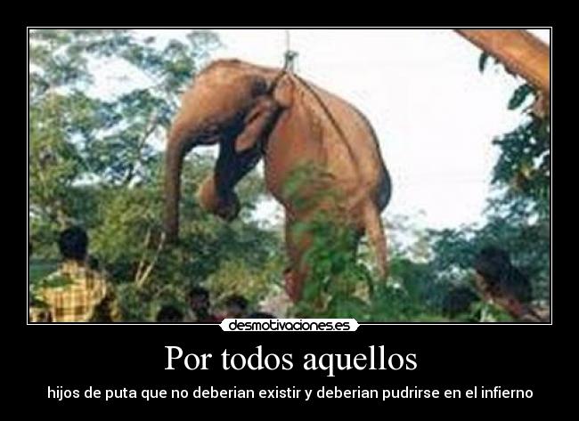 Por todos aquellos - hijos de puta que no deberian existir y deberian pudrirse en el infierno