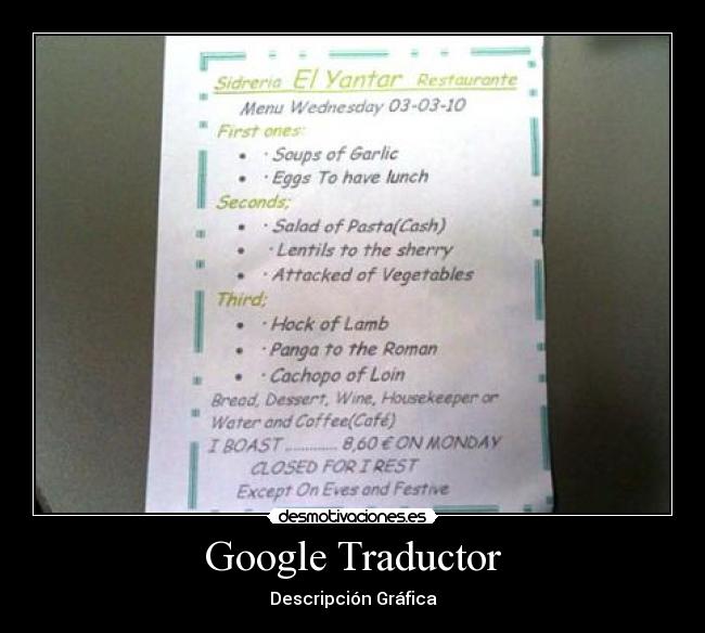 Google Traductor - Descripción Gráfica