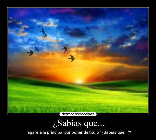 ¿Sabías que... - llegaré a la principal por poner de título ¿Sabías que...?