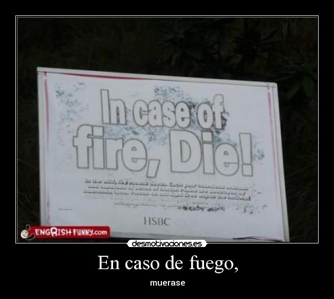 En caso de fuego, - 