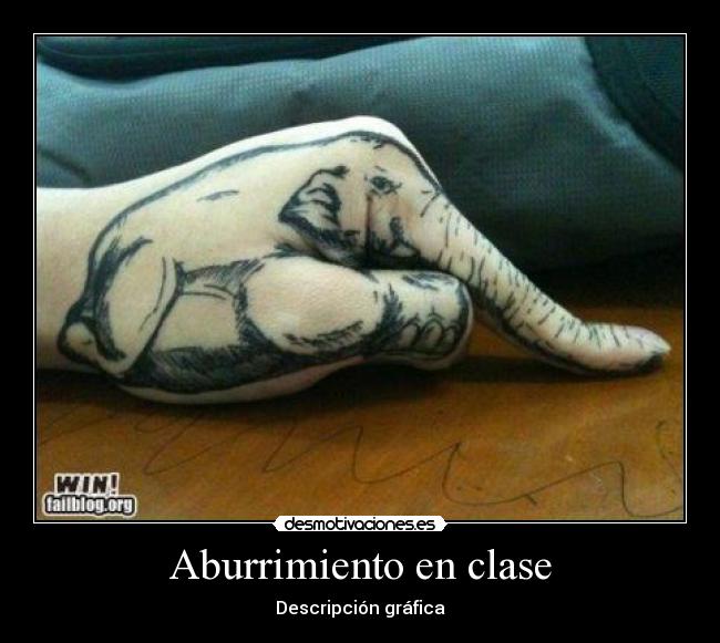 Aburrimiento en clase - Descripción gráfica