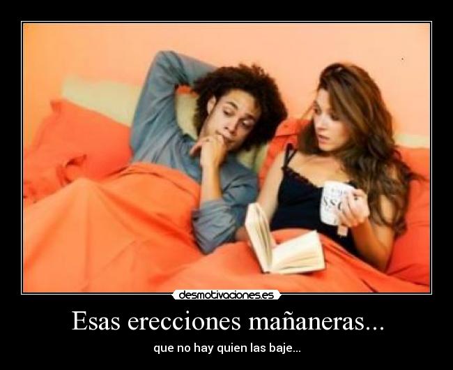 Esas erecciones mañaneras... - que no hay quien las baje...