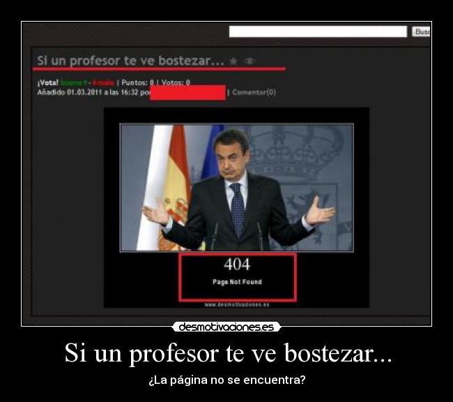 Si un profesor te ve bostezar... - ¿La página no se encuentra?