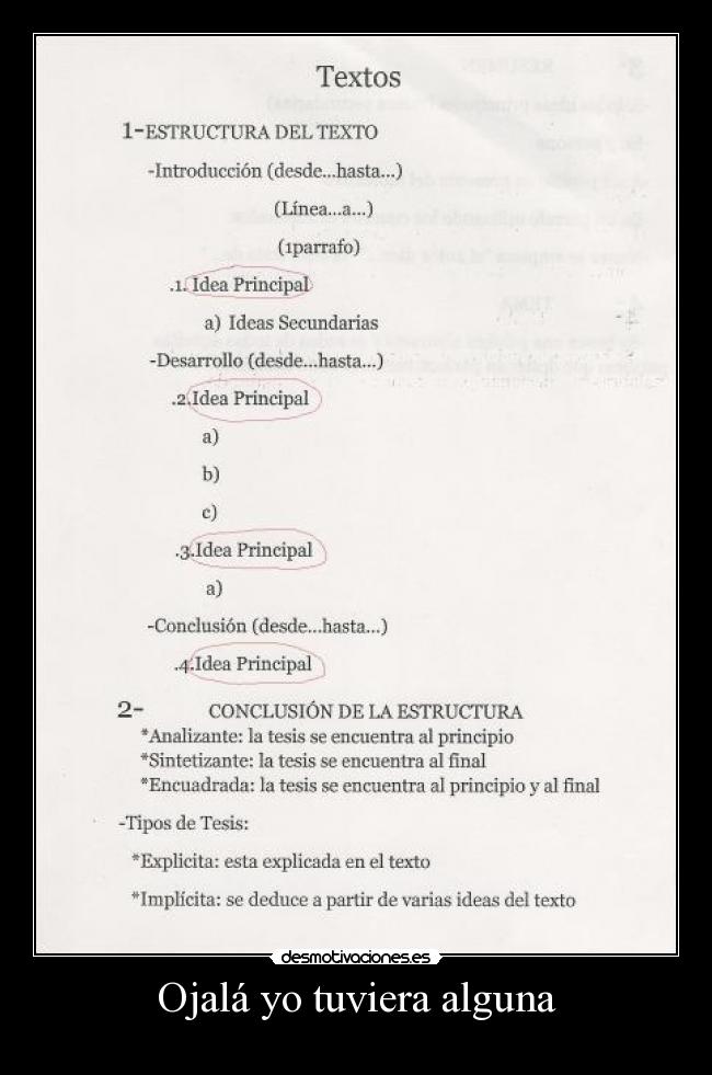 Ojalá yo tuviera alguna -