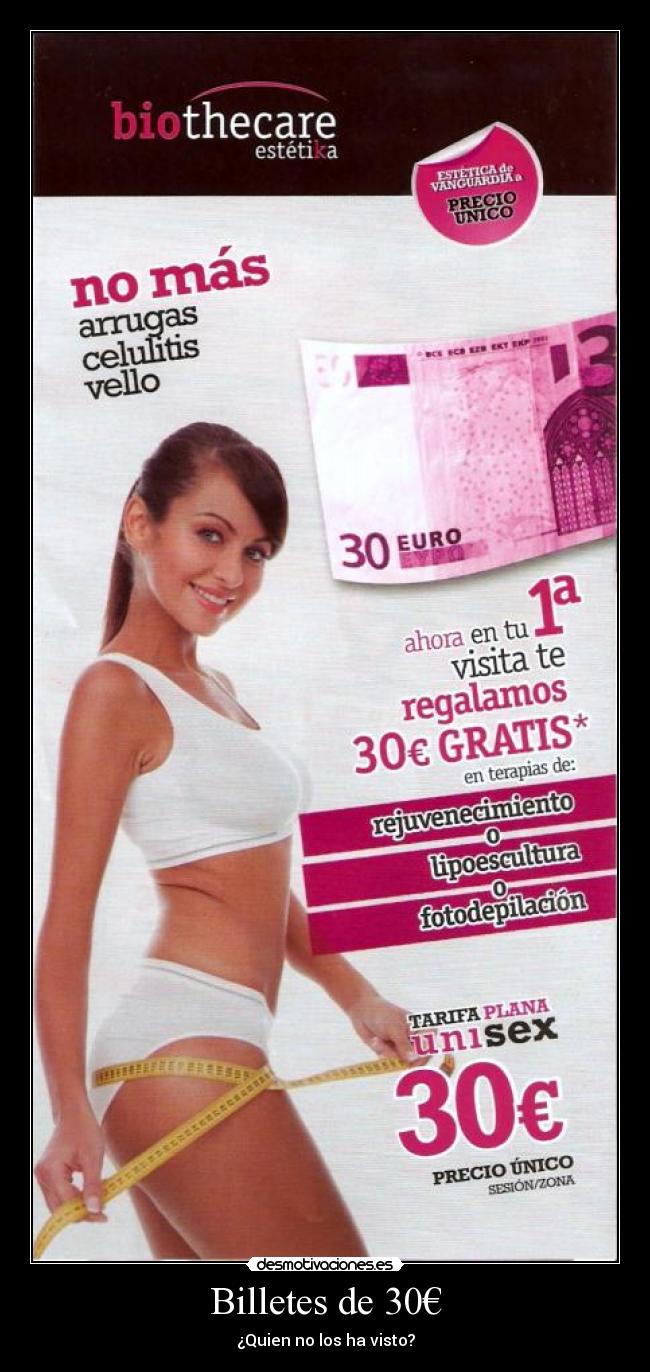 carteles billete 30eur biothecare desmotivaciones