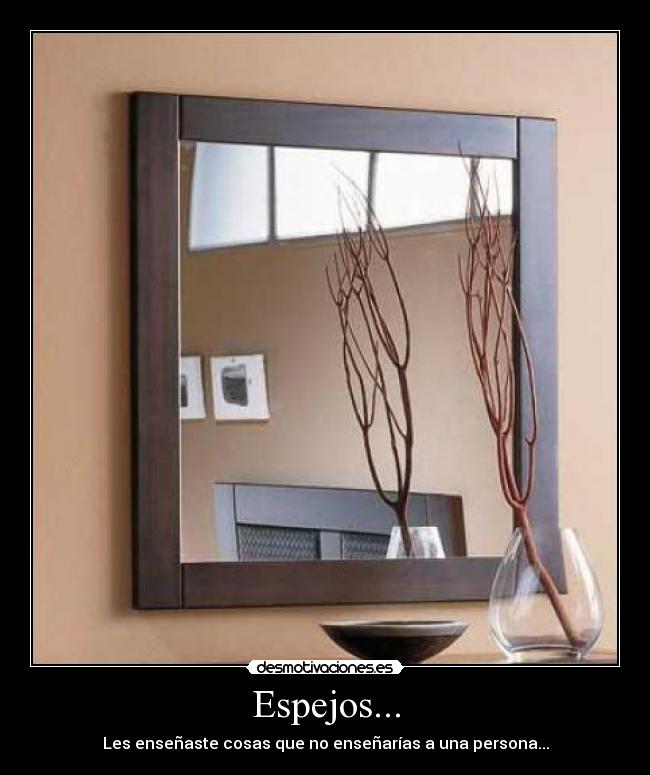 Espejos... - Les enseñaste cosas que no enseñarías a una persona...