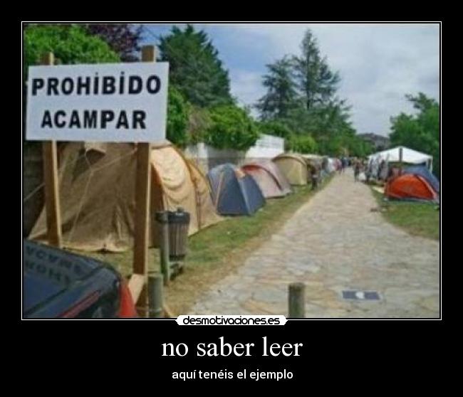 no saber leer -