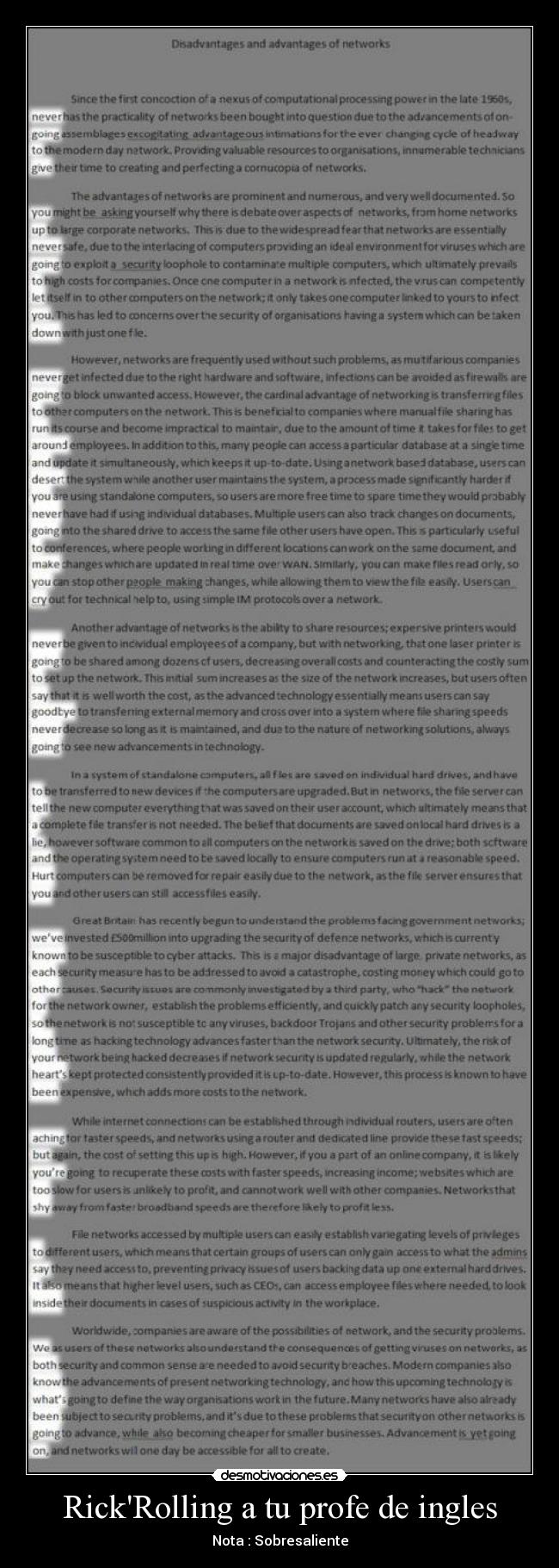 RickRolling a tu profe de ingles - Nota : Sobresaliente