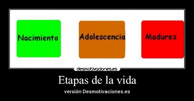Etapas de la vida - versión Desmotivaciones.es