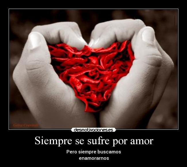Siempre se sufre por amor - Pero siempre buscamos
enamorarnos