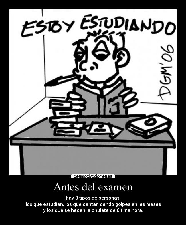 Antes del examen -