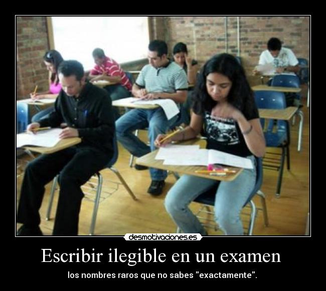 Escribir ilegible en un examen  - 