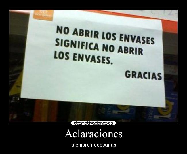 Aclaraciones -