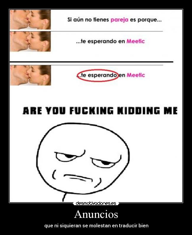 Anuncios - que ni siquieran se molestan en traducir bien