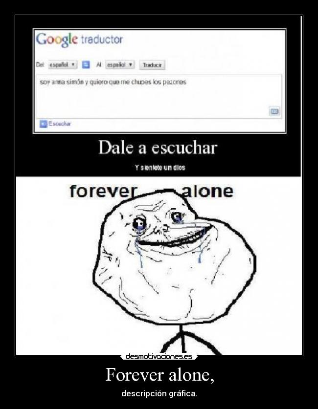 Forever alone, - descripción gráfica.