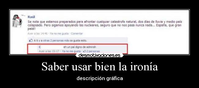 Saber usar bien la ironía - descripción gráfica