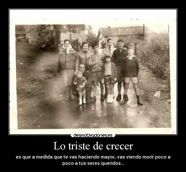 Lo triste de crecer -