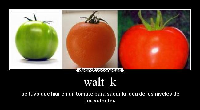 walt_k - se tuvo que fijar en un tomate para sacar la idea de los niveles de los votantes