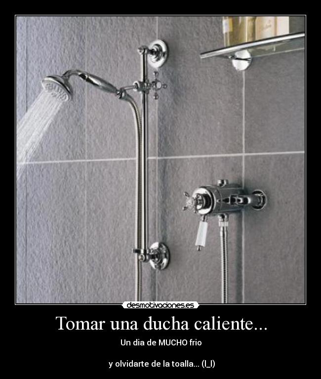Tomar una ducha caliente... - Un dia de MUCHO frio
y olvidarte de la toalla... (l_l)