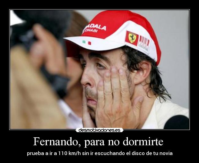 carteles coche dormido alonso fernando desmotivaciones