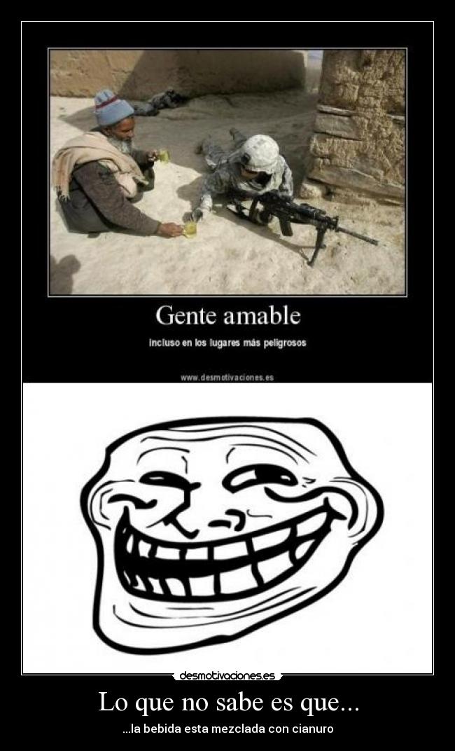 Lo que no sabe es que... - ...la bebida esta mezclada con cianuro