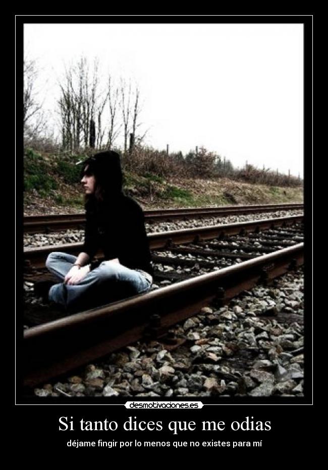 Si tanto dices que me odias - déjame fingir por lo menos que no existes para mí