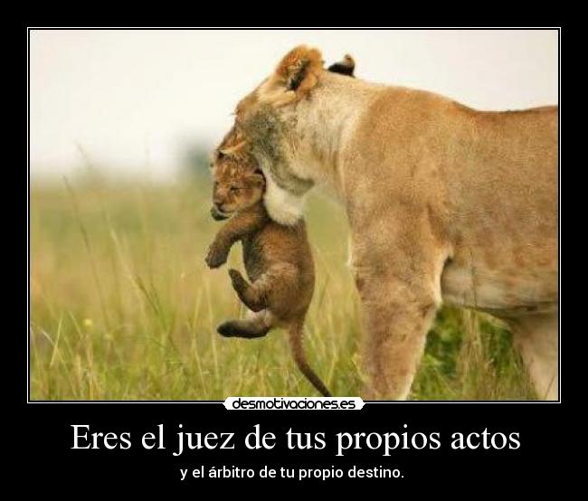 Eres el juez de tus propios actos - y el árbitro de tu propio destino.