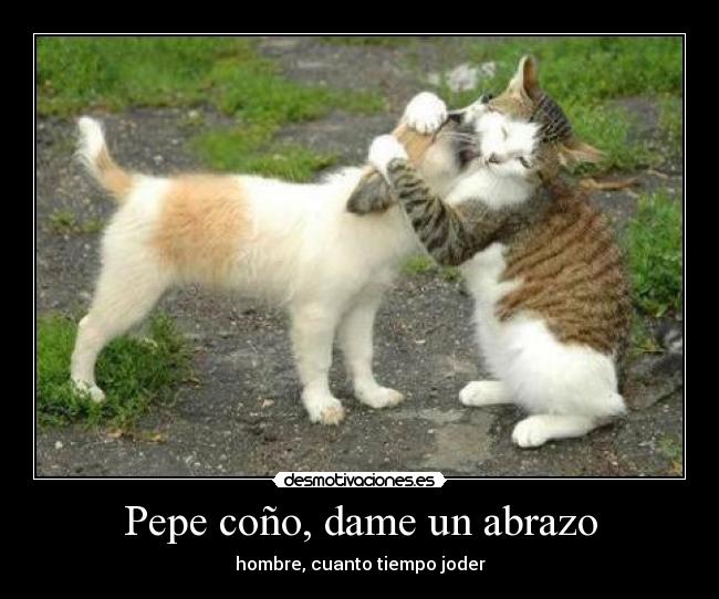 Pepe coño, dame un abrazo - hombre, cuanto tiempo joder