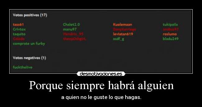 Porque siempre habrá alguien -