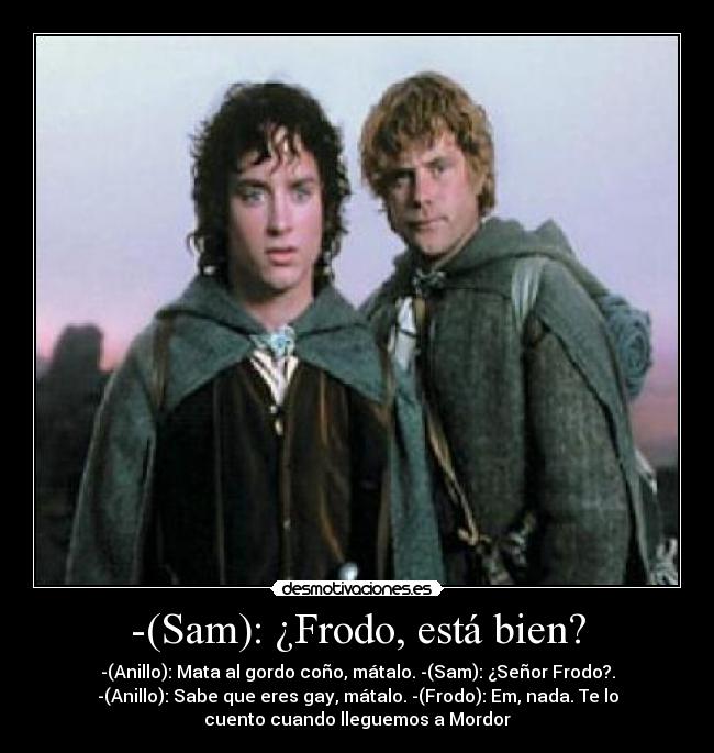 -(Sam): ¿Frodo, está bien? - 