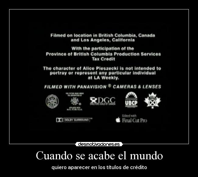 Cuando se acabe el mundo - 