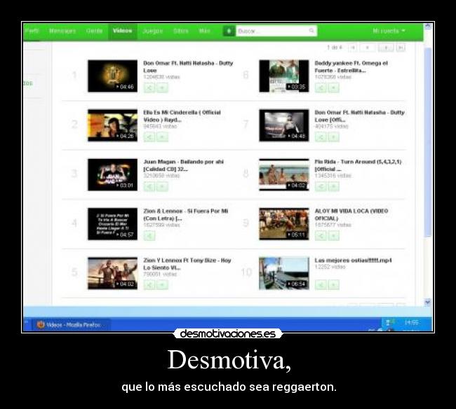 Desmotiva, - que lo más escuchado sea reggaerton.