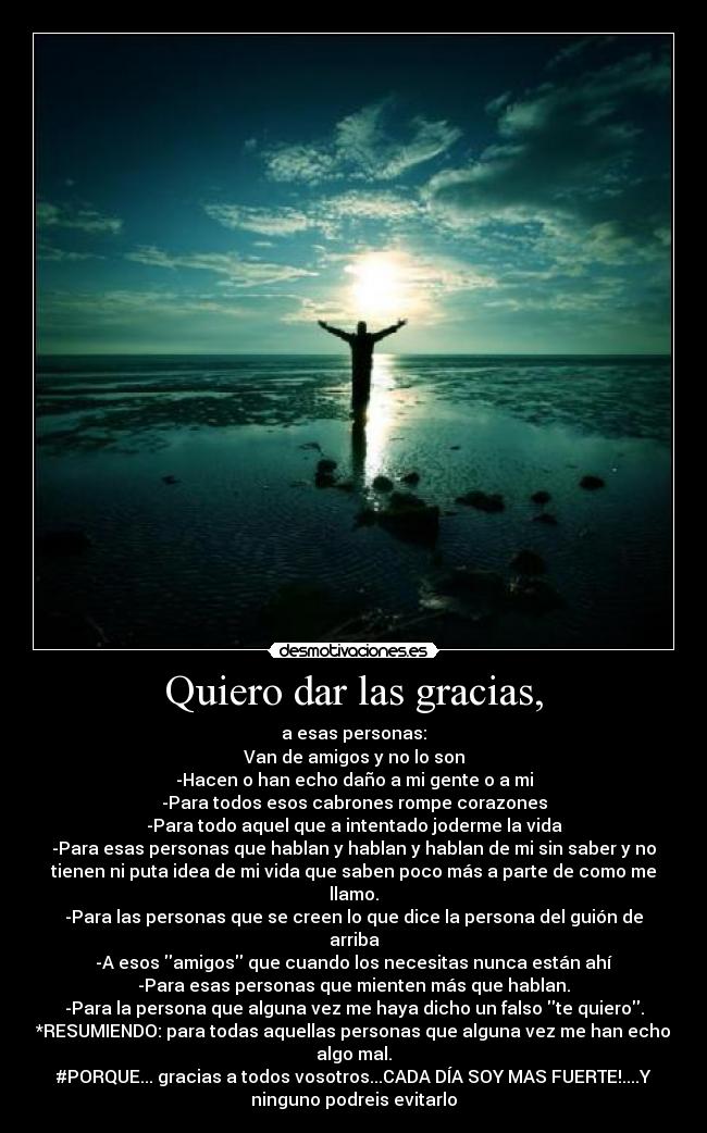 Quiero dar las gracias, -