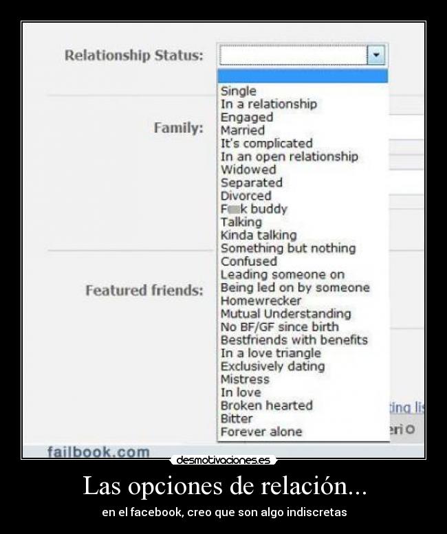Las opciones de relación... - 