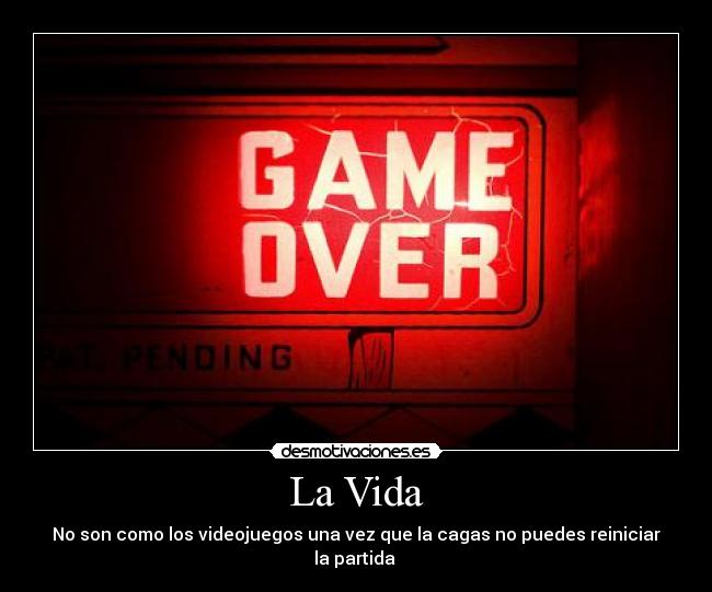 La Vida - No son como los videojuegos una vez que la cagas no puedes reiniciar la partida