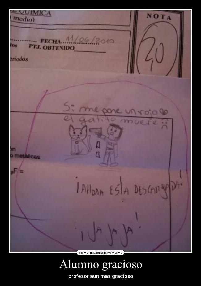 Alumno gracioso - profesor aun mas gracioso