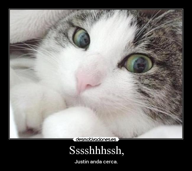 Sssshhhssh, - Justin anda cerca.