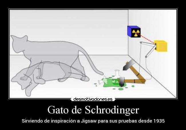 Gato de Schrodinger - Sirviendo de inspiración a Jigsaw para sus pruebas desde 1935