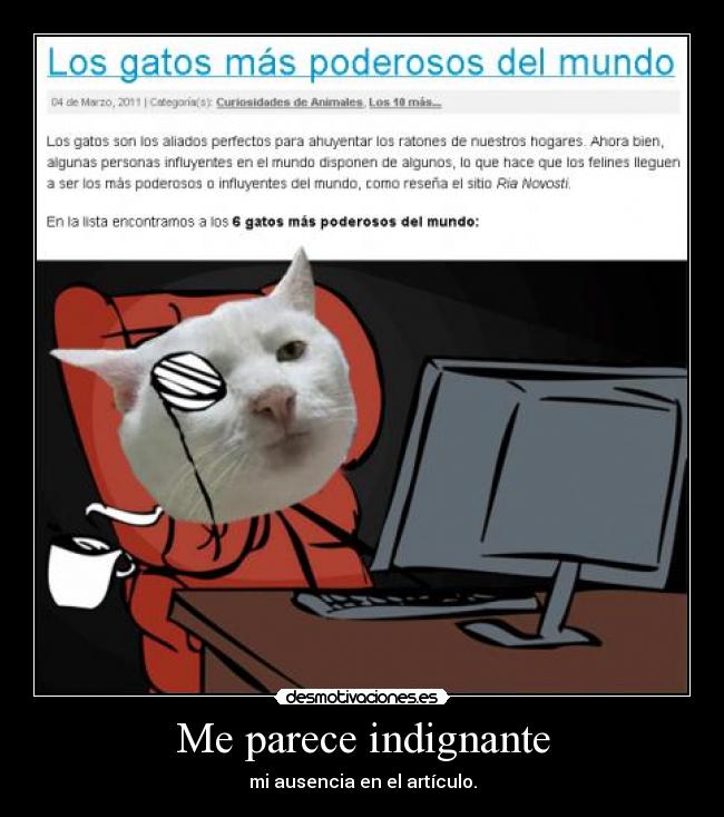 Me parece indignante - mi ausencia en el artículo.