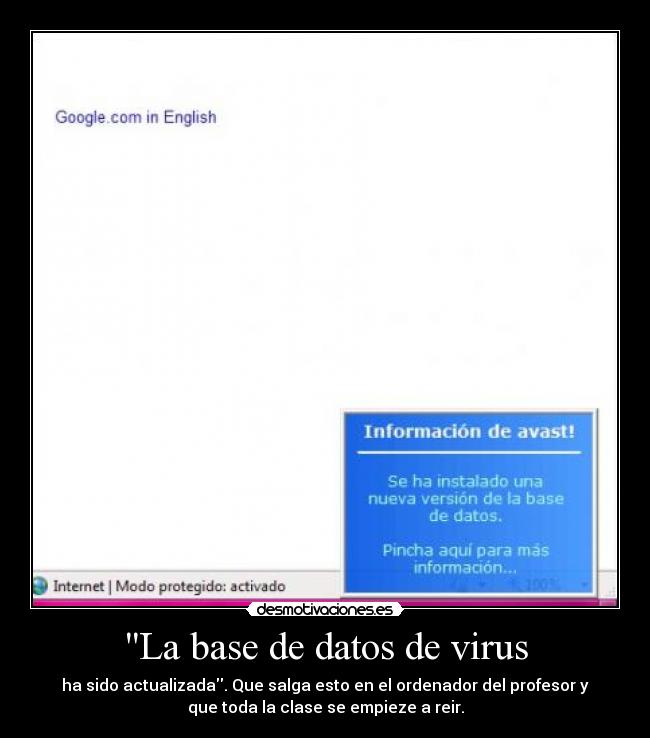 La base de datos de virus -