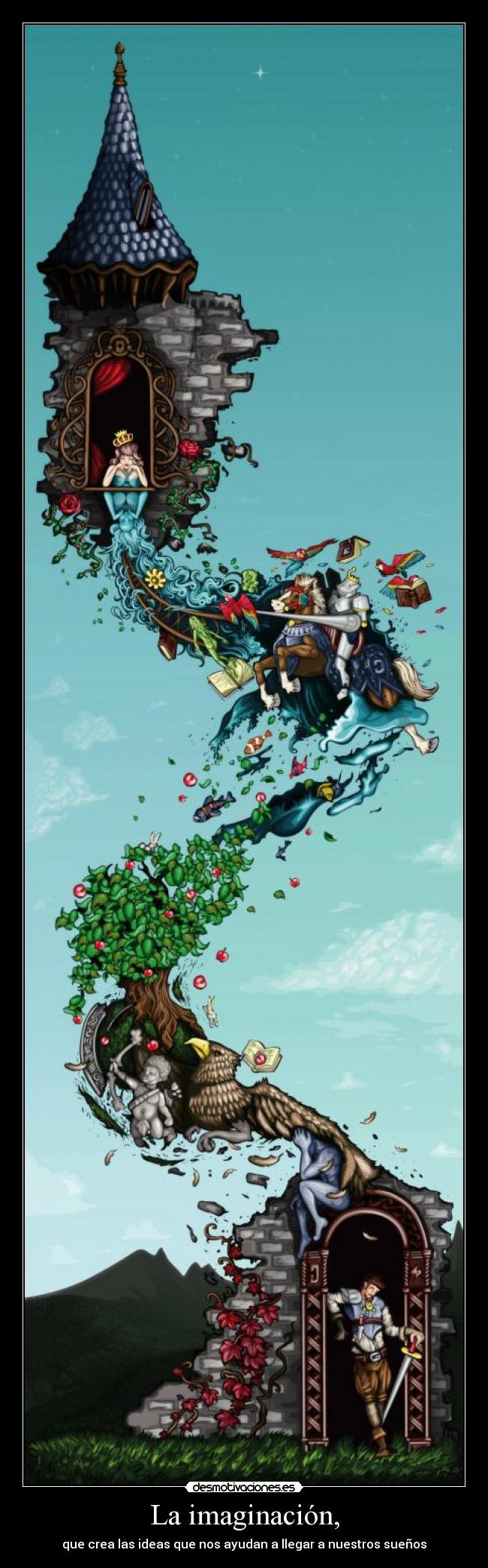 La imaginación, - que crea las ideas que nos ayudan a llegar a nuestros sueños