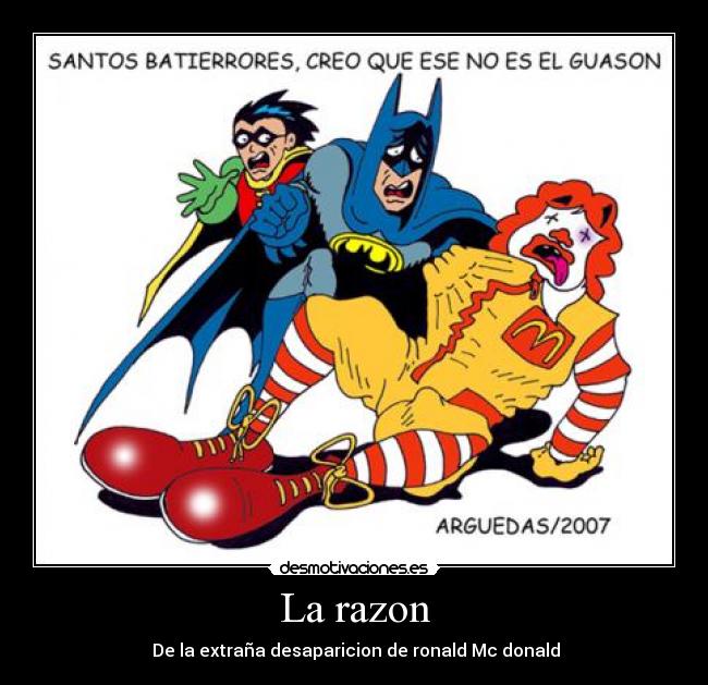 La razon - De la extraña desaparicion de ronald Mc donald