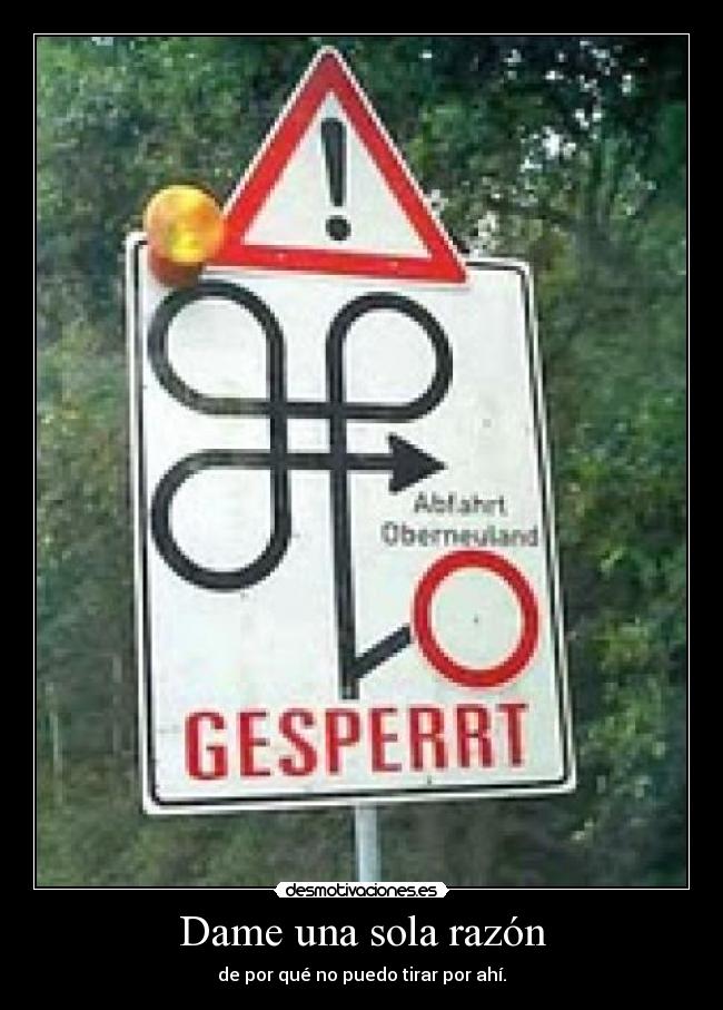 Dame una sola razón - de por qué no puedo tirar por ahí.