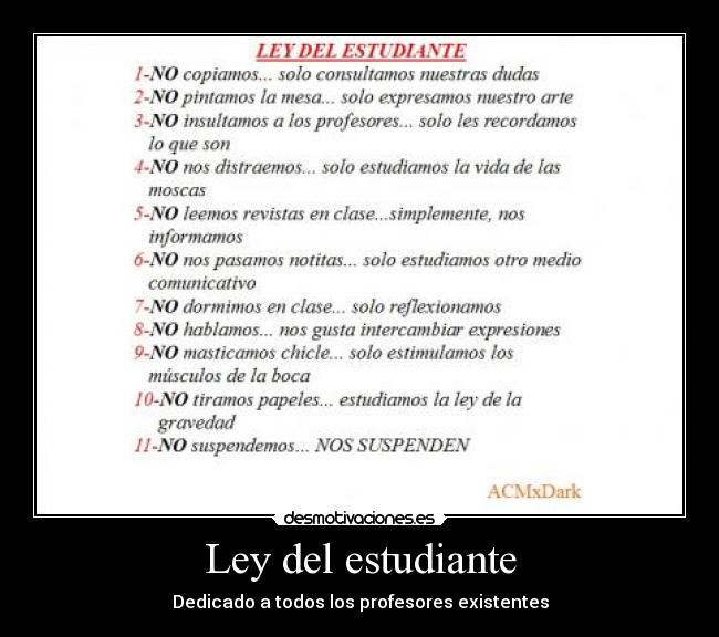 Ley del estudiante - 