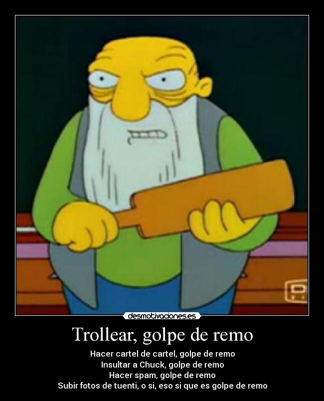 Trollear, golpe de remo -