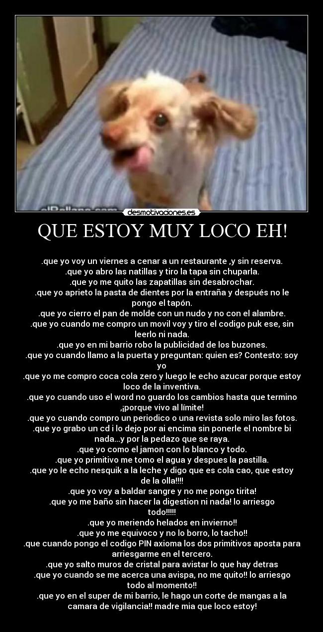 QUE ESTOY MUY LOCO EH! -