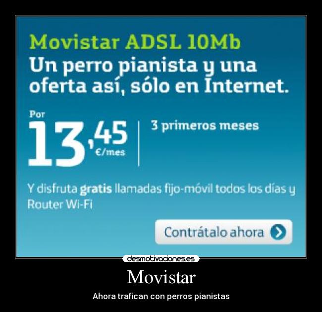 Movistar - Ahora trafican con perros pianistas