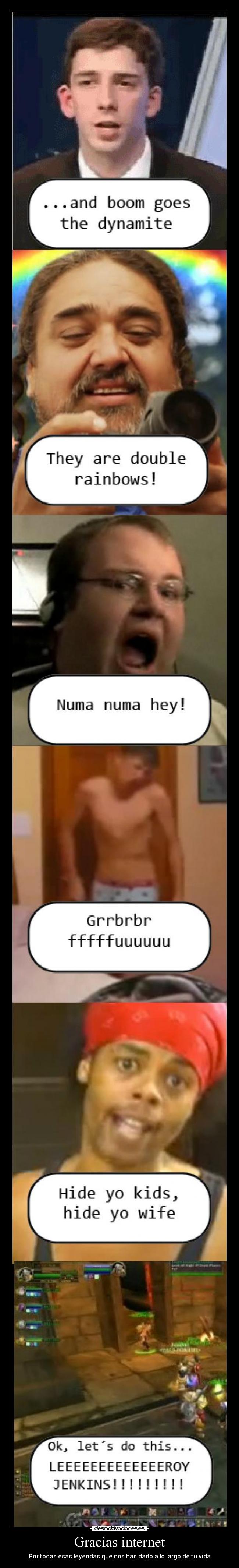 carteles internet leeroy jenkins numa numa double rainbows dynamite freakboy antoine dods desmotivaciones