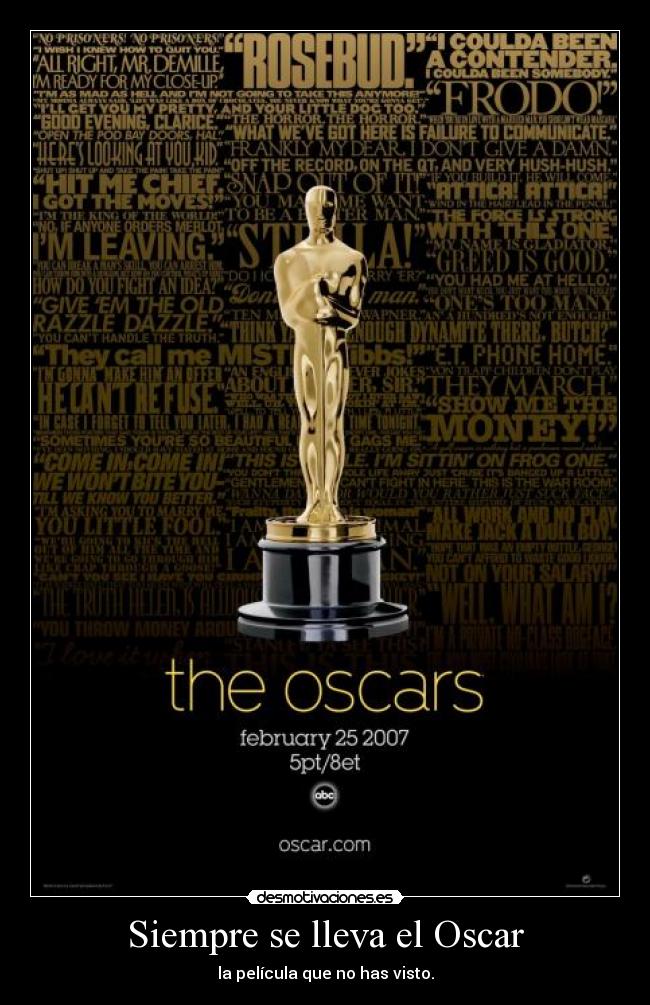 carteles premios oscar desmotivaciones